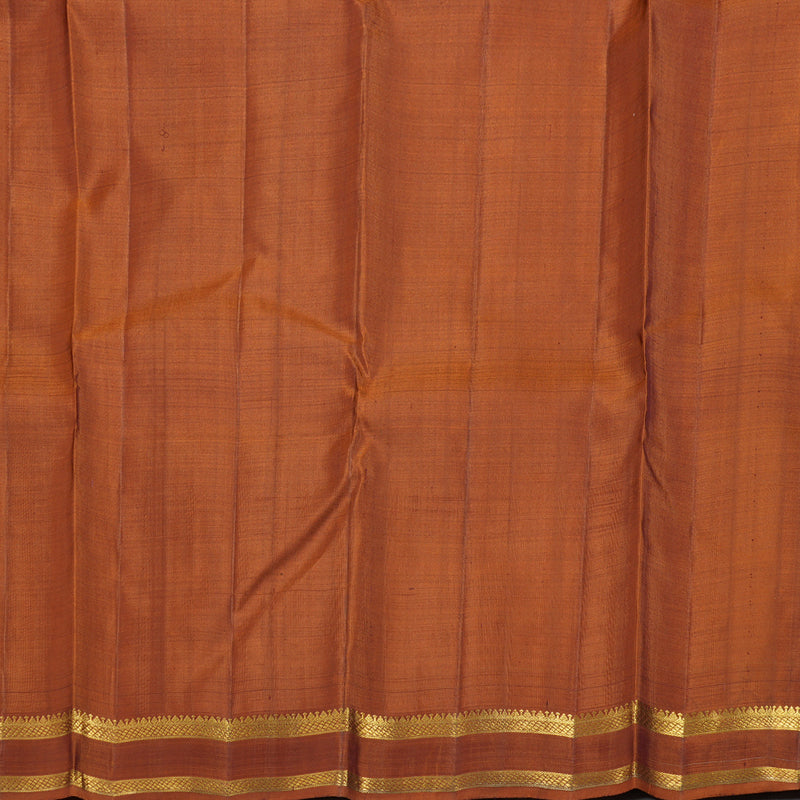 Hayagrivas Plum Purple Handloom Kanjivaram Silk Saree with Rust Orange Border BBD1361L3-1