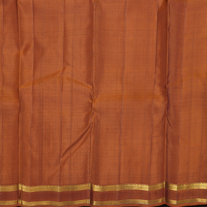 Hayagrivas Plum Purple Handloom Kanjivaram Silk Saree with Rust Orange Border BBD1361L3-1