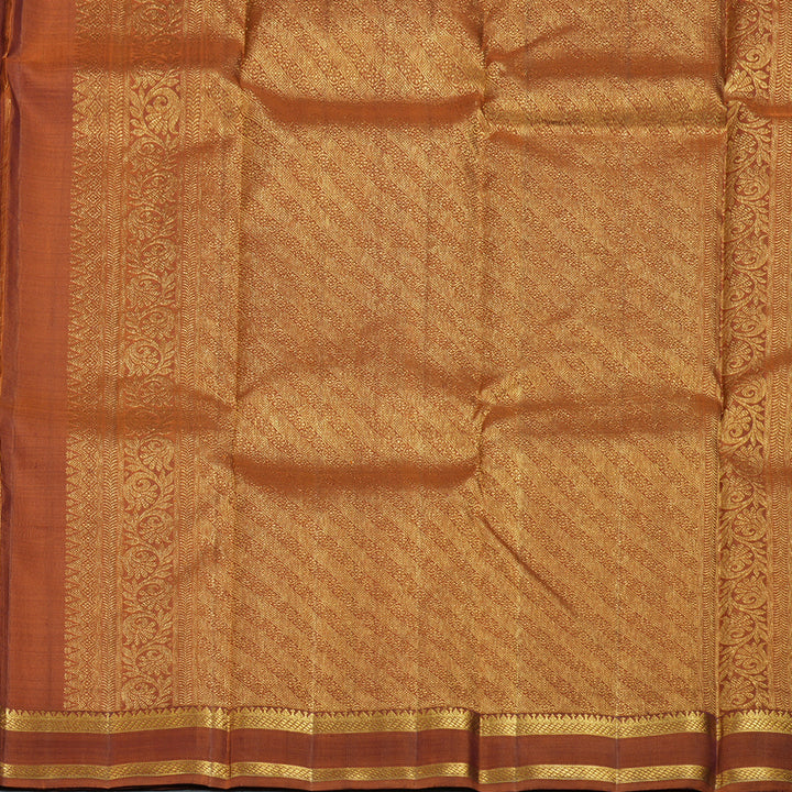 Hayagrivas Plum Purple Handloom Kanjivaram Silk Saree with Rust Orange Border BBD1361L3-1