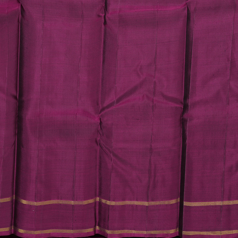 Hayagrivas Bottle Green Handloom Kanjivaram Silk Saree with Purple Border BBD1363L5-3