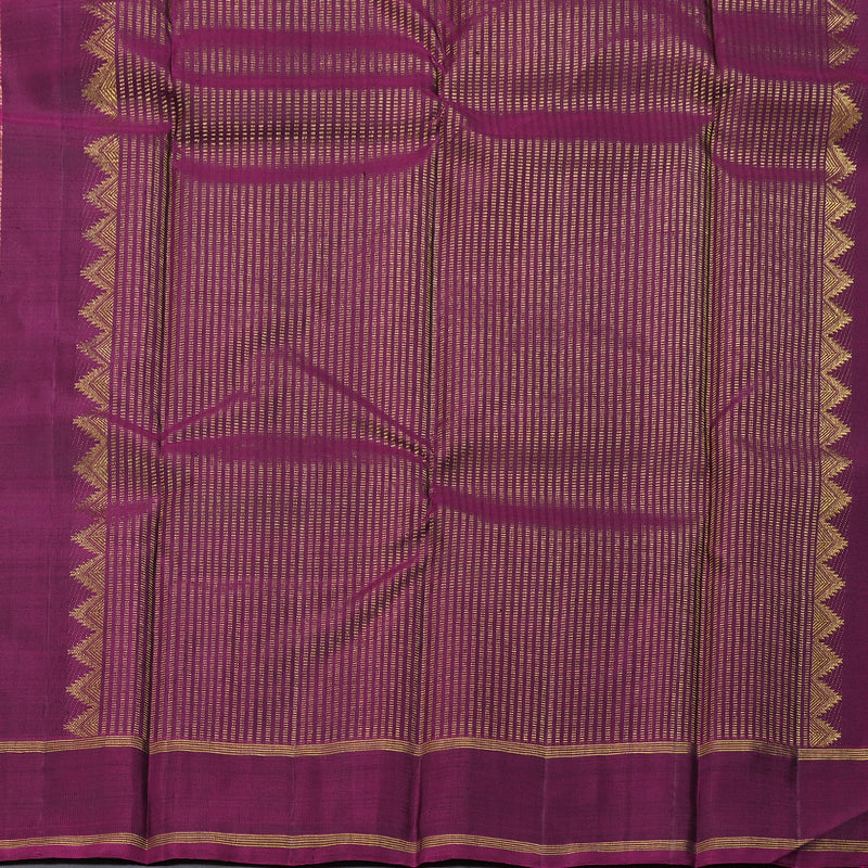 Hayagrivas Bottle Green Handloom Kanjivaram Silk Saree with Purple Border BBD1363L5-3