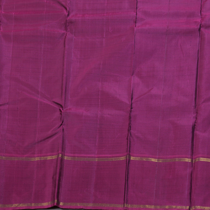 Hayagrivas Dark Grey Handloom Kanjivaram Silk Saree with Purple Border BBD1363L5-4