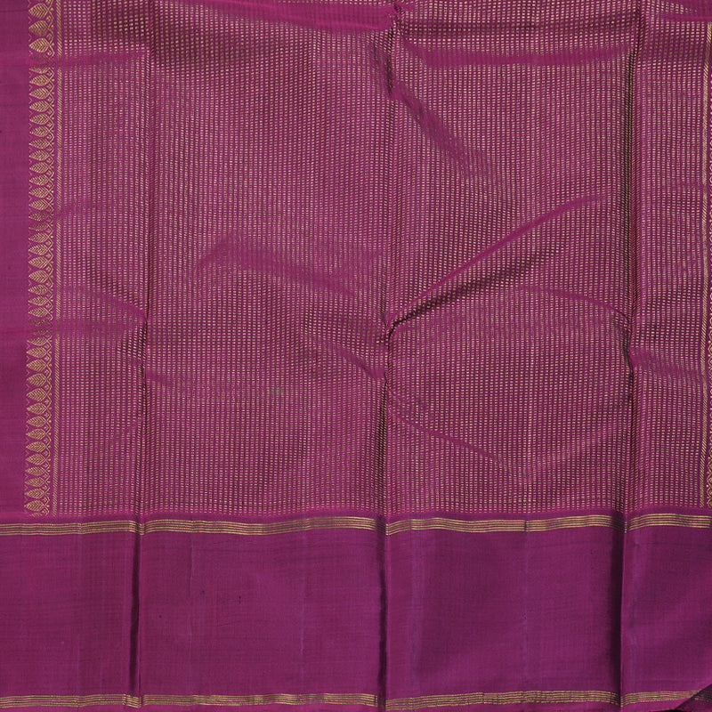 Hayagrivas Dark Grey Handloom Kanjivaram Silk Saree with Purple Border BBD1363L5-4