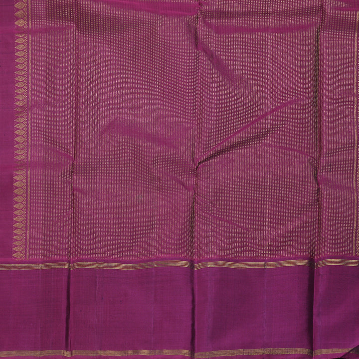 Hayagrivas Dark Grey Handloom Kanjivaram Silk Saree with Purple Border BBD1363L5-4