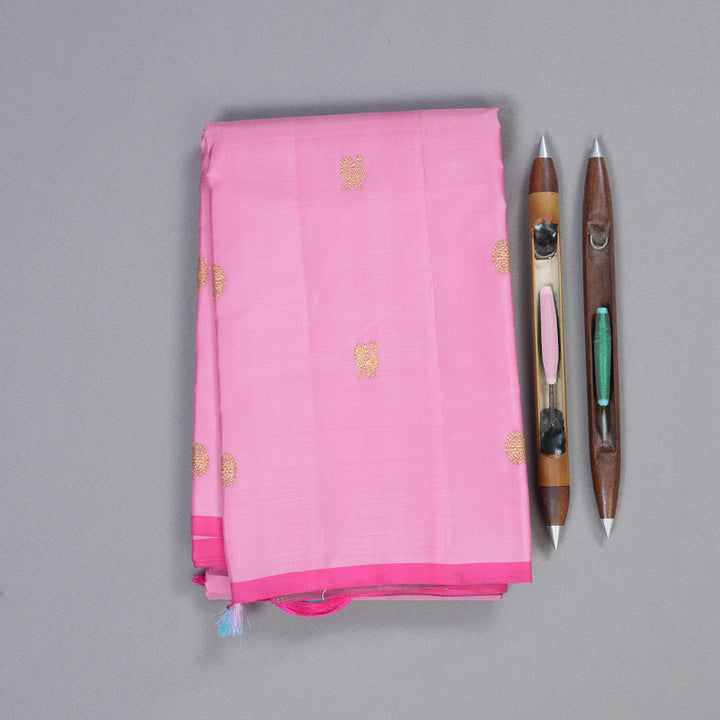 Hayagrivas Rose Pink Handloom Kanjivaram Silk Saree BBD1363L5-6