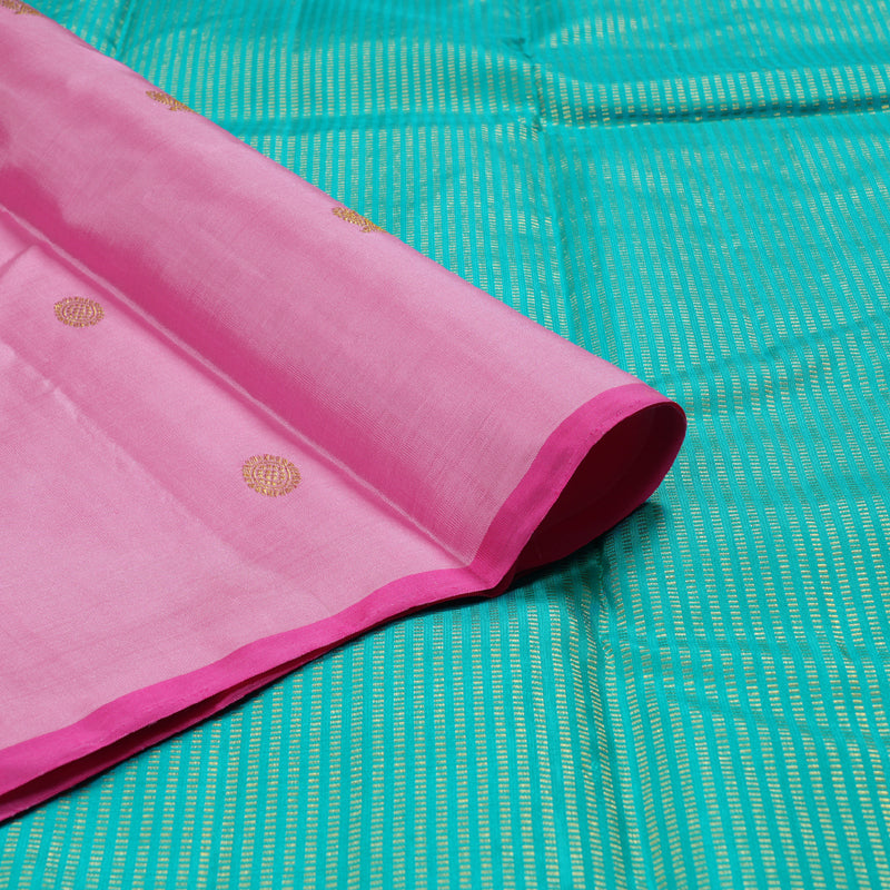 Hayagrivas Rose Pink Handloom Kanjivaram Silk Saree BBD1363L5-6