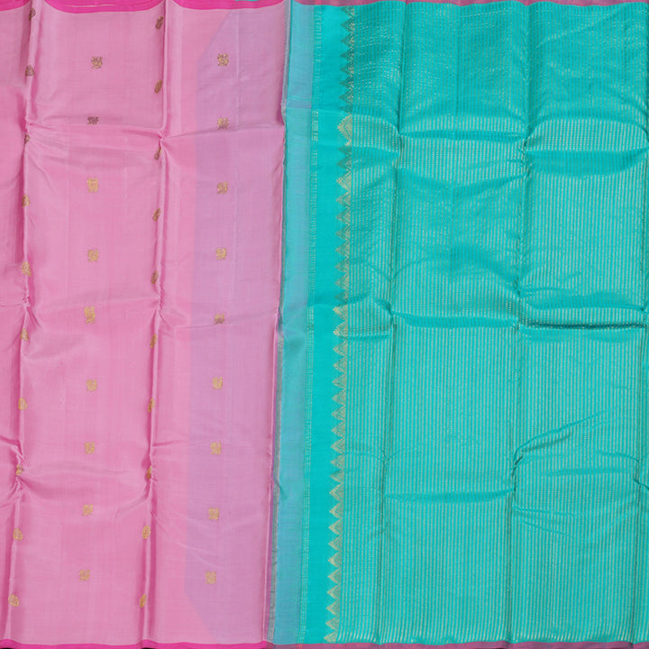 Hayagrivas Rose Pink Handloom Kanjivaram Silk Saree BBD1363L5-6