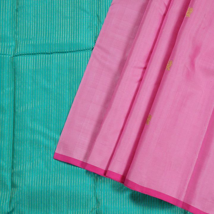 Hayagrivas Rose Pink Handloom Kanjivaram Silk Saree BBD1363L5-6