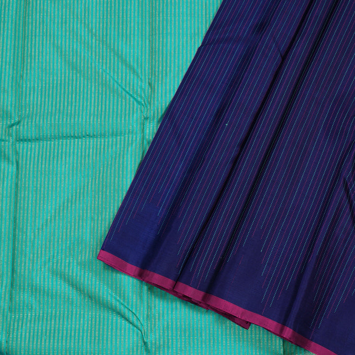 Hayagrivas Blue Handloom Kanjivaram Silk Saree BBD1363L6-1