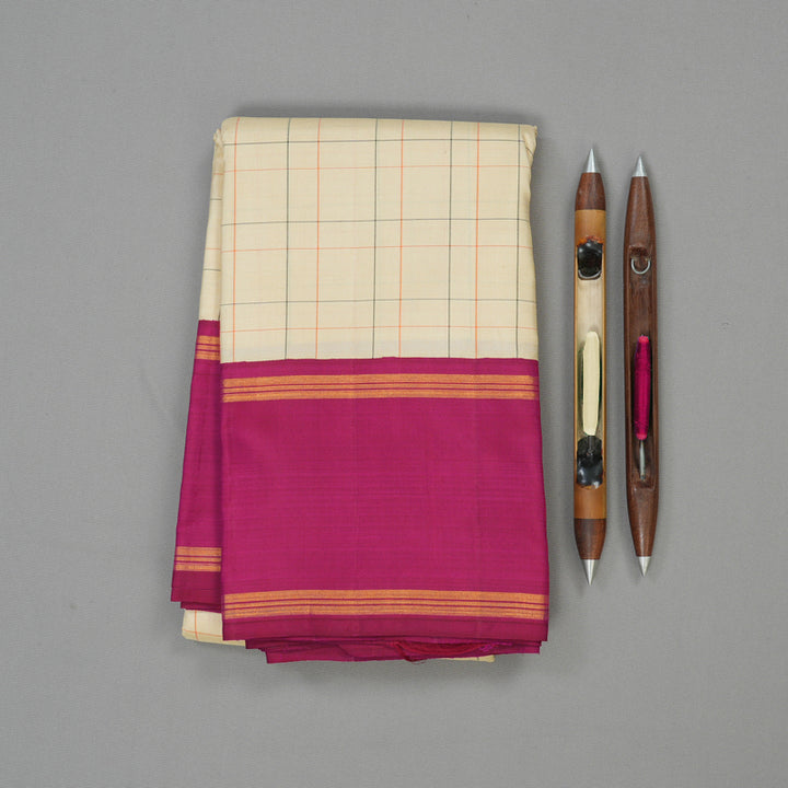 Hayagrivas Handloom Sandal Kanjivaram Silk Saree with Pink Border BBD1366L15-1