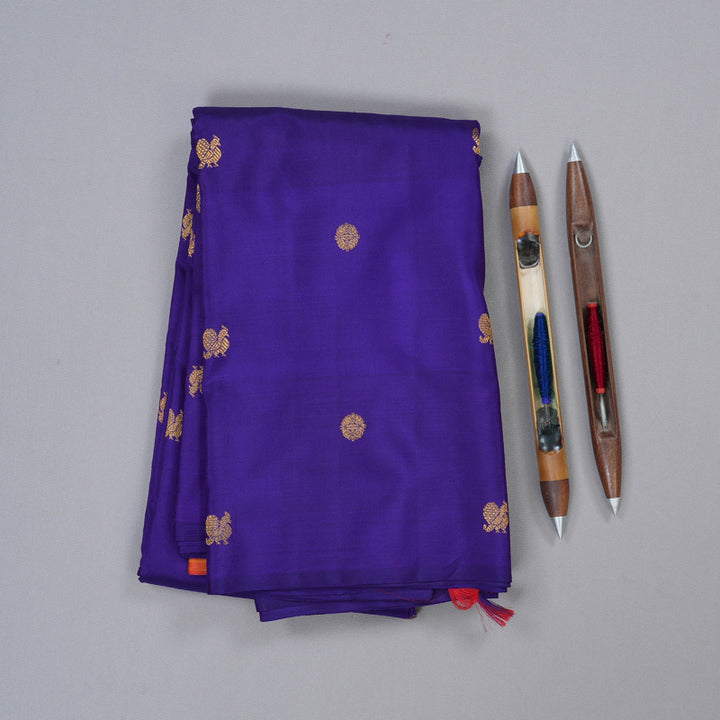 Hayagrivas Handloom Kanjivaram Silk Saree in Elegant Blue BBD1366L3-1