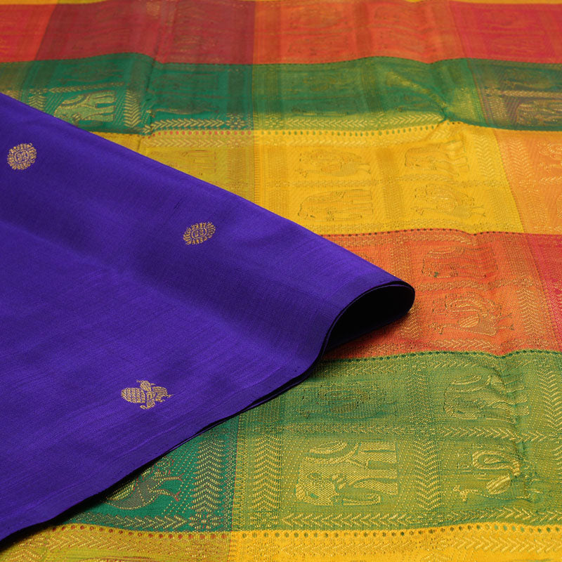 Hayagrivas Handloom Kanjivaram Silk Saree in Elegant Blue BBD1366L3-1