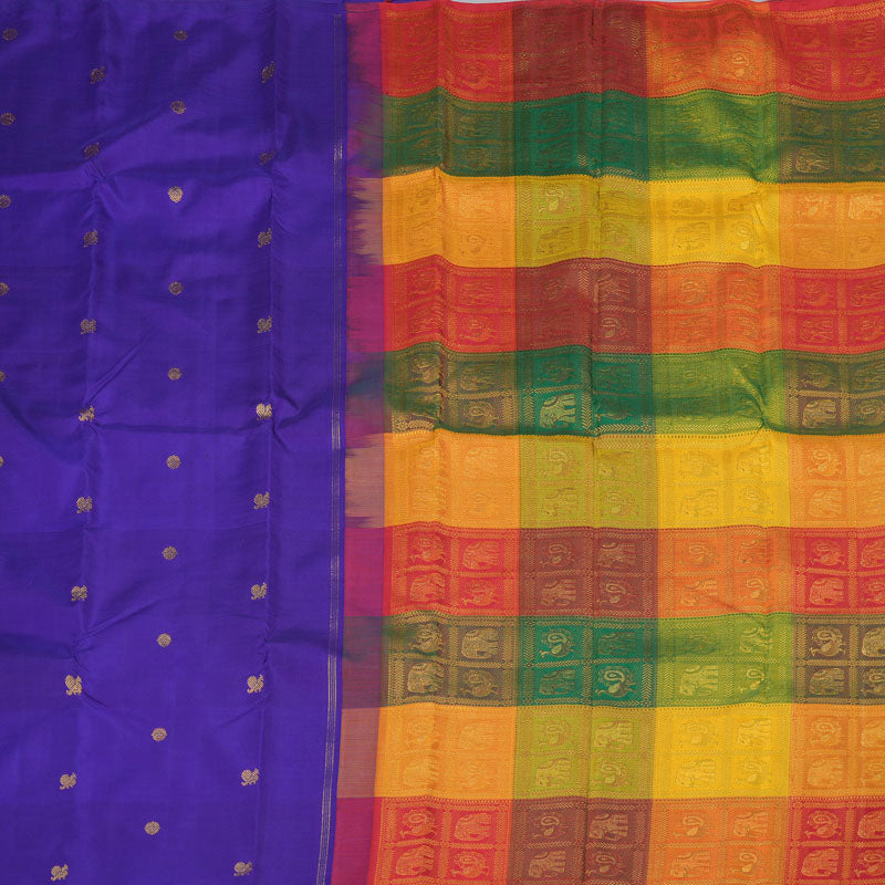 Hayagrivas Handloom Kanjivaram Silk Saree in Elegant Blue BBD1366L3-1