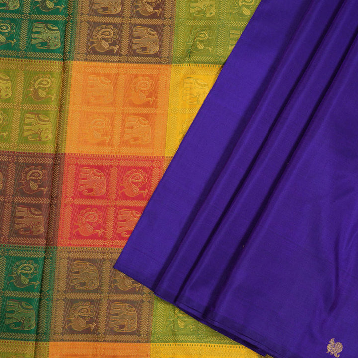 Hayagrivas Handloom Kanjivaram Silk Saree in Elegant Blue BBD1366L3-1