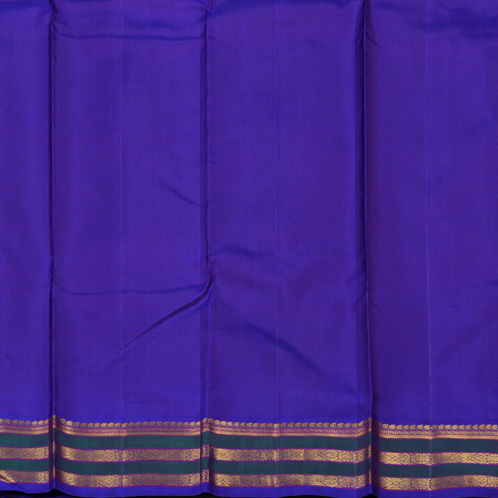 Hayagrivas Mustard Yellow Handloom Kanjivaram Silk Saree with Blue Border BBD1366L9-1