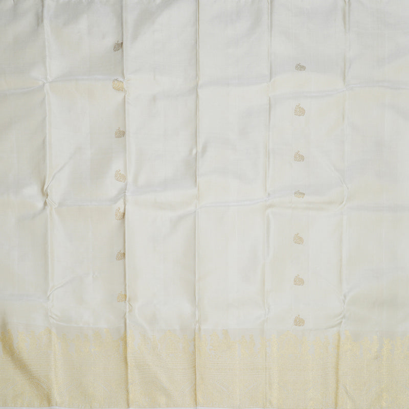 Hayagrivas Half White Handloom Kanjivaram Silk Saree BBD1367L7-1
