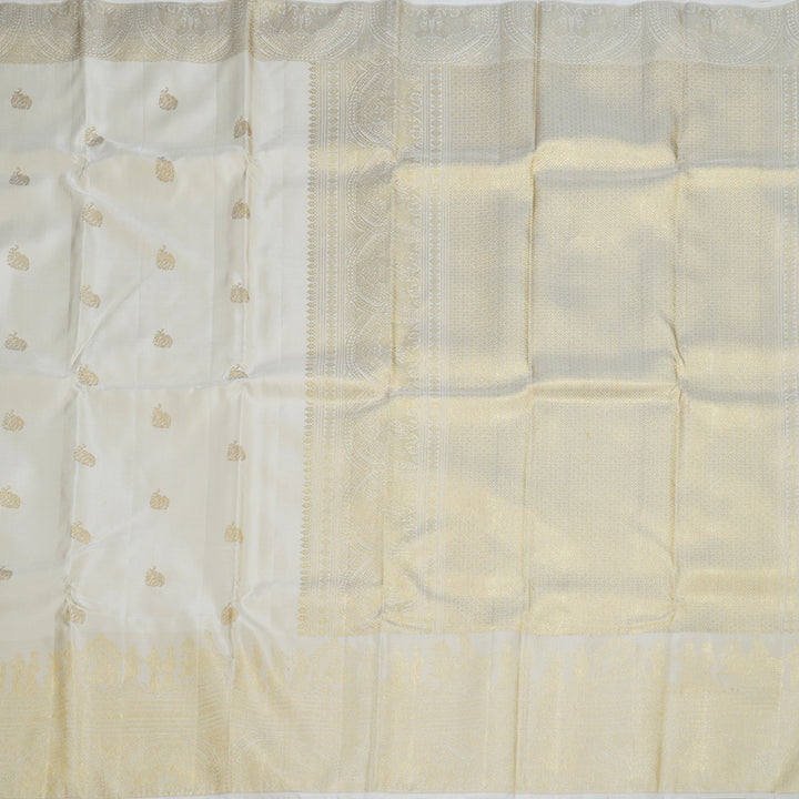 Hayagrivas Half White Handloom Kanjivaram Silk Saree BBD1367L7-1