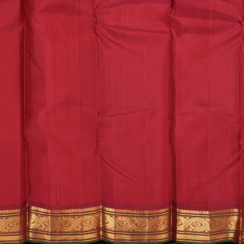 Hayagrivas Yellow Handloom Kanjivaram Silk Saree with Maroon Border BBD1370L3-4