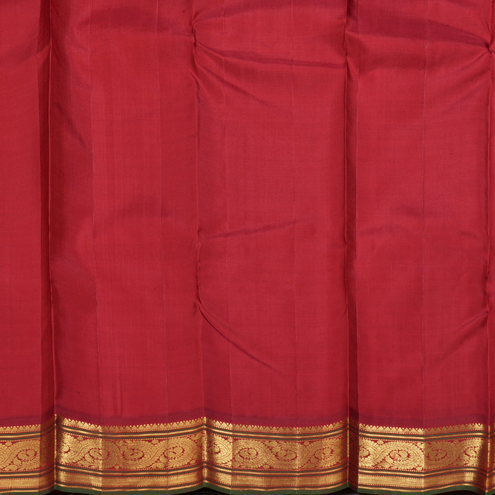 Hayagrivas Yellow Handloom Kanjivaram Silk Saree with Maroon Border BBD1370L3-4