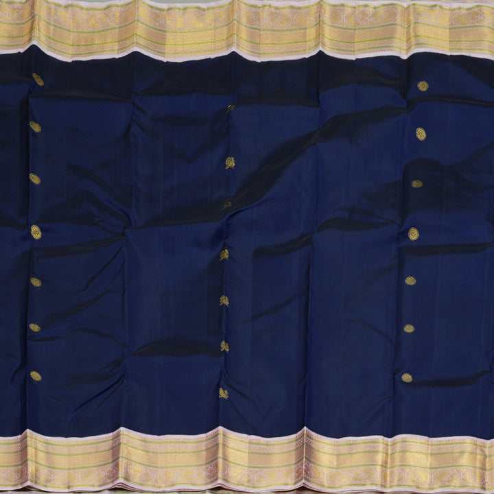 Hayagrivas Dark Blue Handloom Kanjivaram Silk Saree with Light Baby Pink Border BBD1370L5-2