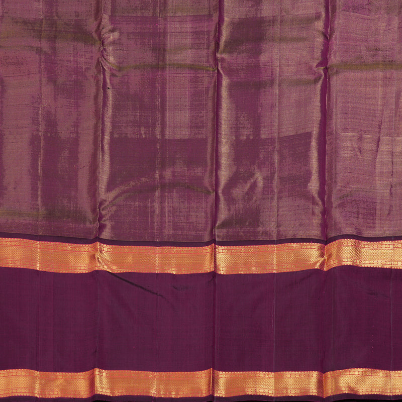 Hayagrivas Light Pastel Green Handloom Kanjivaram Silk Saree with Dark Purple Border BBD1370L5-5