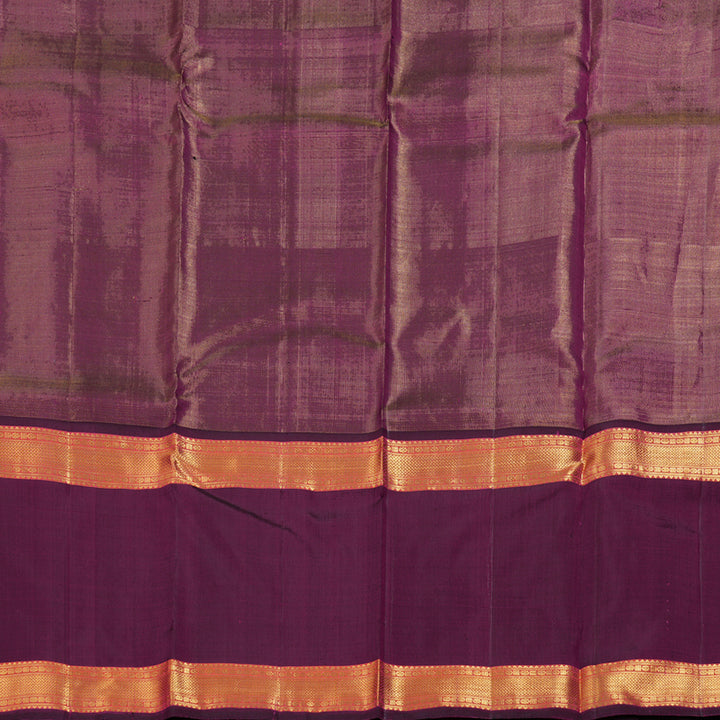 Hayagrivas Light Pastel Green Handloom Kanjivaram Silk Saree with Dark Purple Border BBD1370L5-5