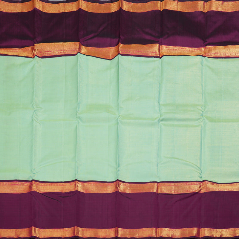Hayagrivas Light Pastel Green Handloom Kanjivaram Silk Saree with Dark Purple Border BBD1370L5-5