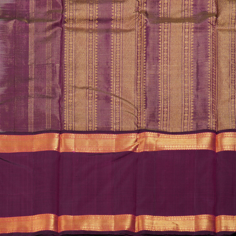 Hayagrivas Light Pastel Green Handloom Kanjivaram Silk Saree with Dark Purple Border BBD1370L5-5