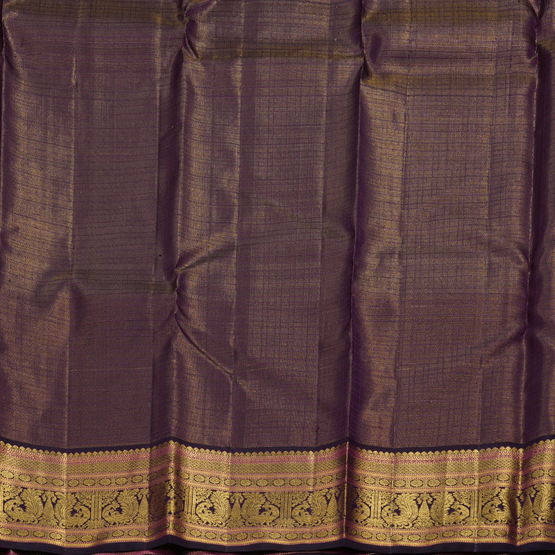 Hayagrivas Baby Pink Handloom Kanjivaram Silk Saree with Dark Purple Border BBD1370L5-6