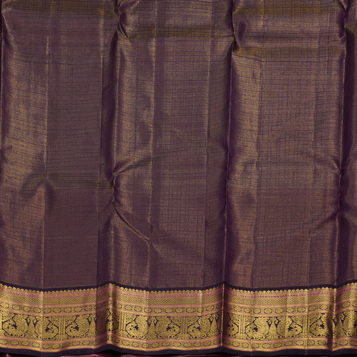 Hayagrivas Baby Pink Handloom Kanjivaram Silk Saree with Dark Purple Border BBD1370L5-6