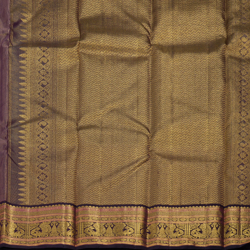 Hayagrivas Baby Pink Handloom Kanjivaram Silk Saree with Dark Purple Border BBD1370L5-6