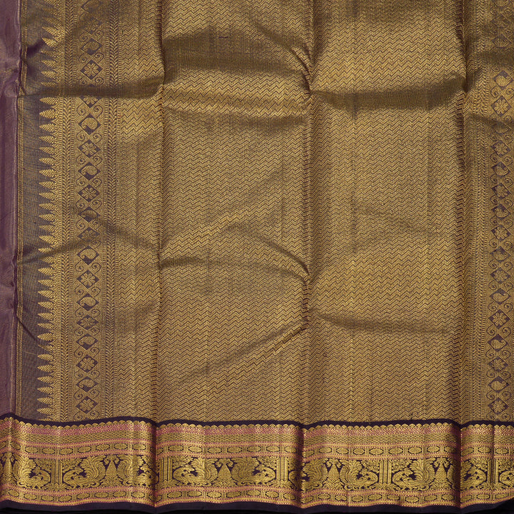 Hayagrivas Baby Pink Handloom Kanjivaram Silk Saree with Dark Purple Border BBD1370L5-6