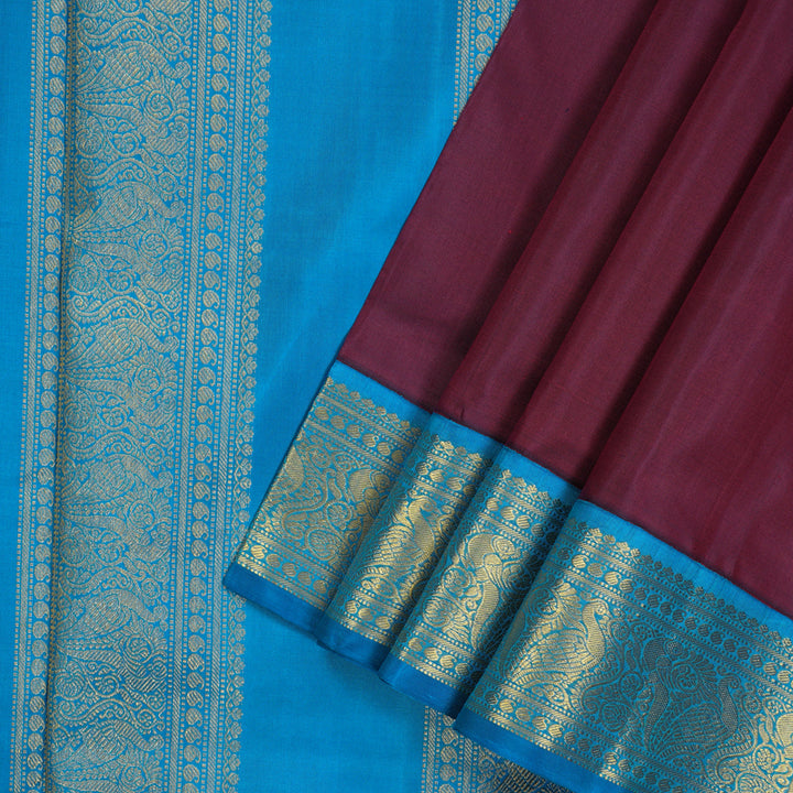 Hayagrivas Handloom Wine Ten Yards Silk Madisar BBD1370L7-1