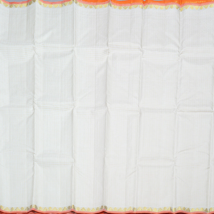 Hayagrivas White Handloom Kanjivaram Silk Saree BBD1374L2-5
