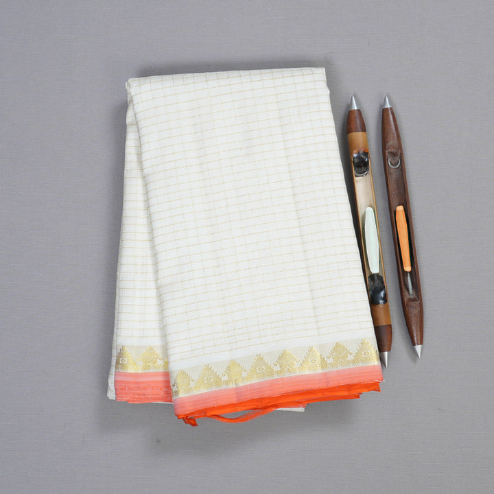 Hayagrivas White Handloom Kanjivaram Silk Saree BBD1374L2-5