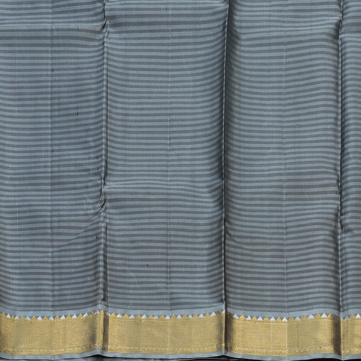 Hayagrivas Dark Purple Handloom Kanjivaram Silk Saree with Dark Grey Border BBD1376L1-1