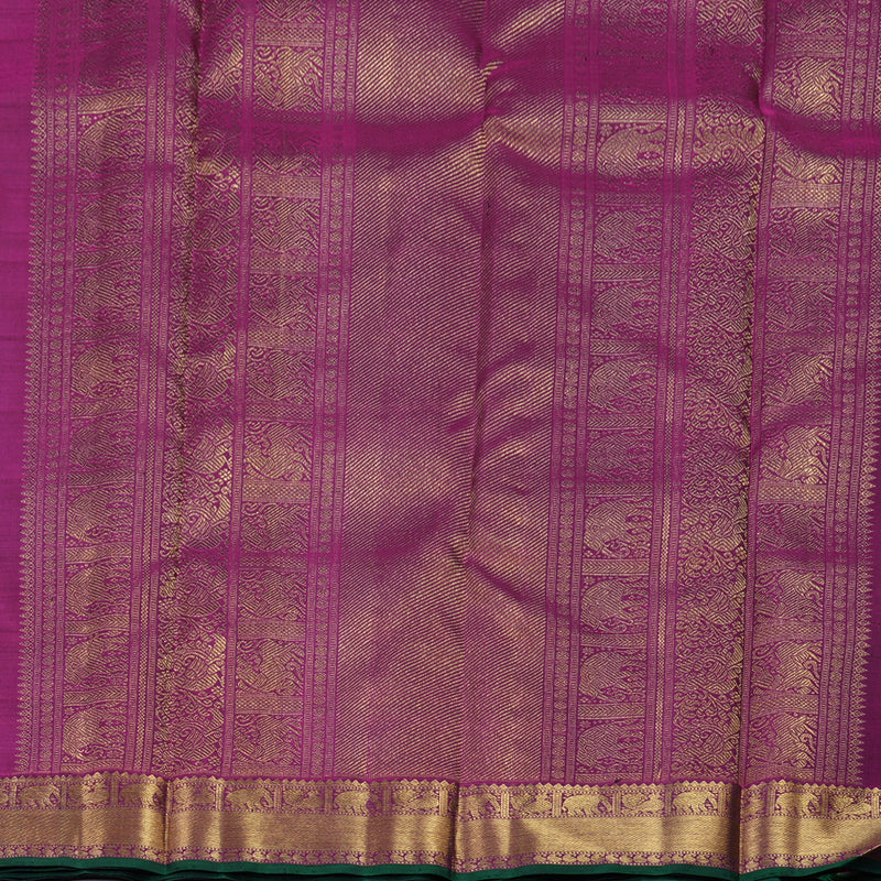 Hayagrivas Blue Handloom Kanjivaram Silk Saree with Dark Purple Border BBD1378L1-1