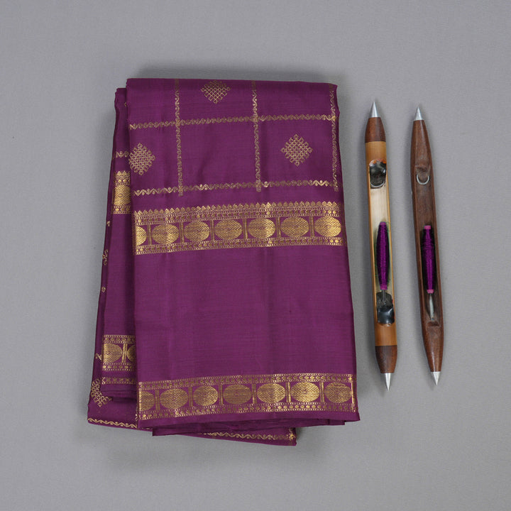 Hayagrivas Purple Handloom Kanjivaram Silk Saree BBD1379L2-1