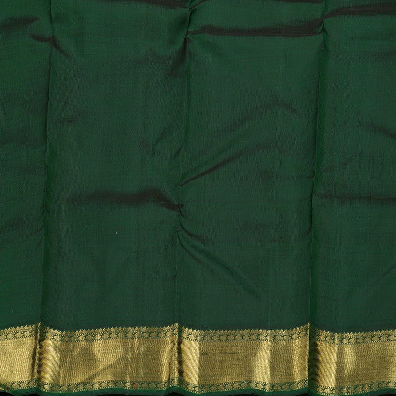 Hayagrivas Orange Handloom Kanjivaram Silk Saree with Bottle Green Border BBD1380L1-1