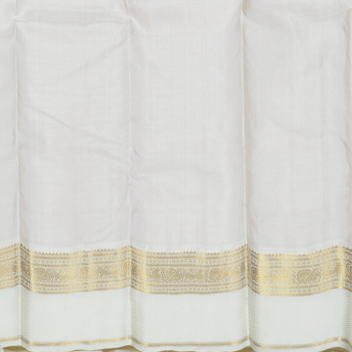 Hayagrivas Orange Handloom Kanjivaram Silk Saree with Off White Border BBD1380L2-1