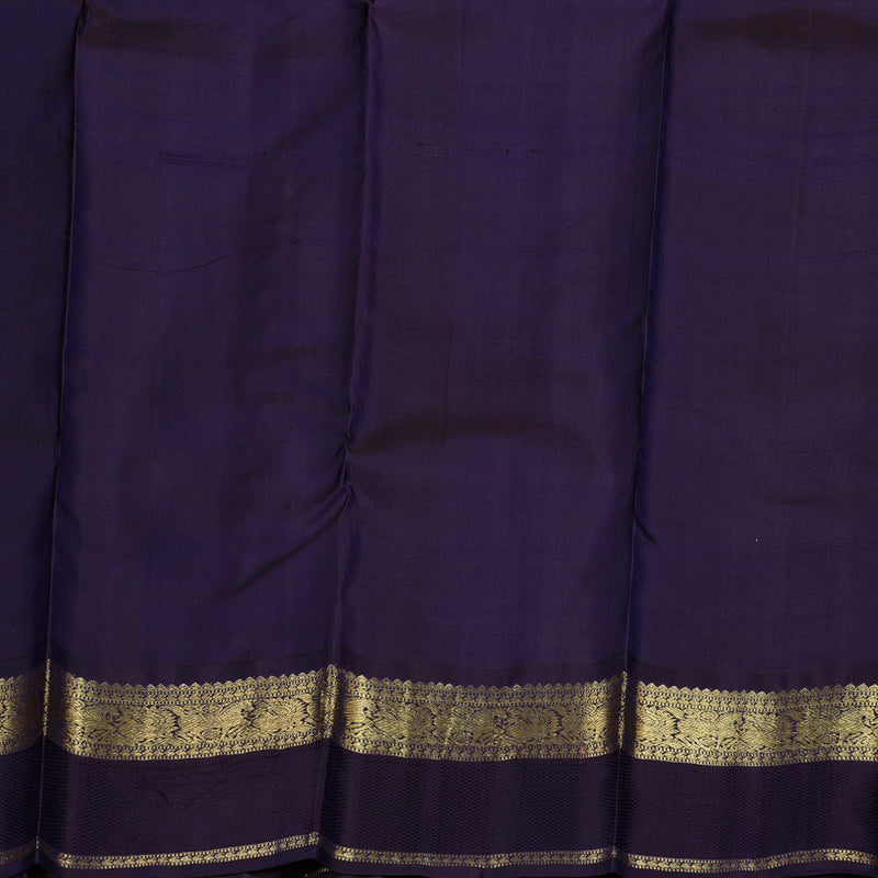 Hayagrivas Multi Color Checks Handloom Kanjivaram Silk Saree with Dark Blue Border BBD1380L7-1