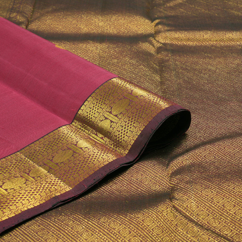 Hayagrivas Rich Maroon Handloom Kanjivaram Silk Saree with Mandhalir Border BBD1381L4-1