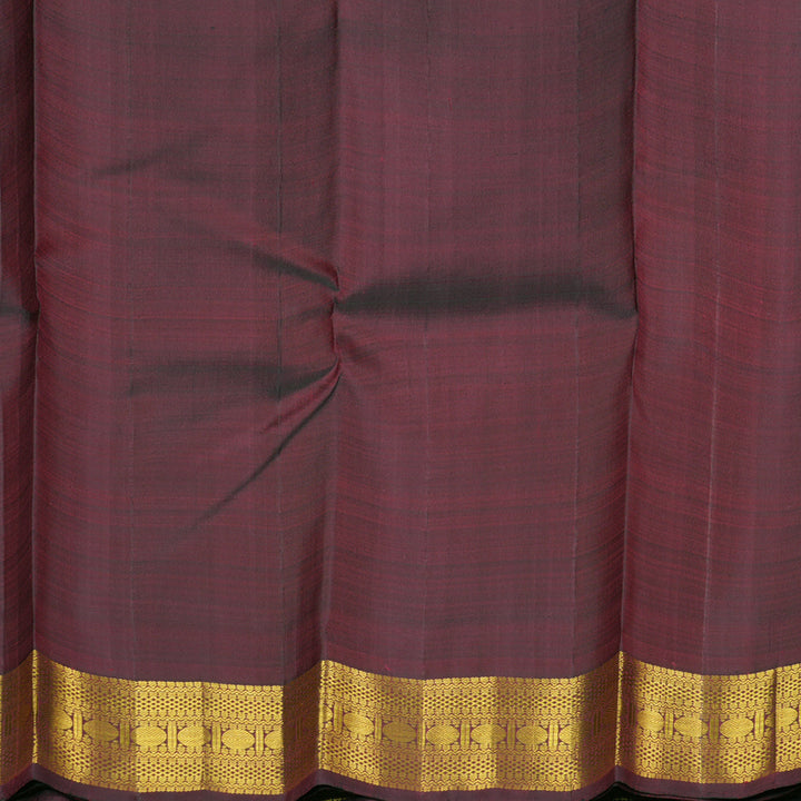 Hayagrivas Rich Maroon Handloom Kanjivaram Silk Saree with Mandhalir Border BBD1381L4-1