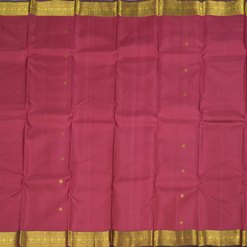 Hayagrivas Rich Maroon Handloom Kanjivaram Silk Saree with Mandhalir Border BBD1381L4-1