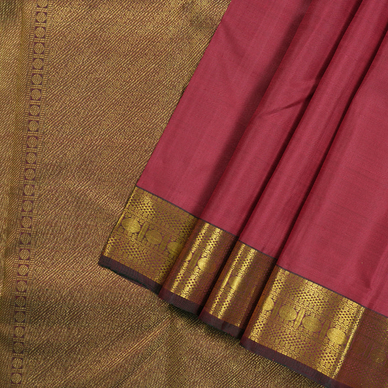 Hayagrivas Rich Maroon Handloom Kanjivaram Silk Saree with Mandhalir Border BBD1381L4-1