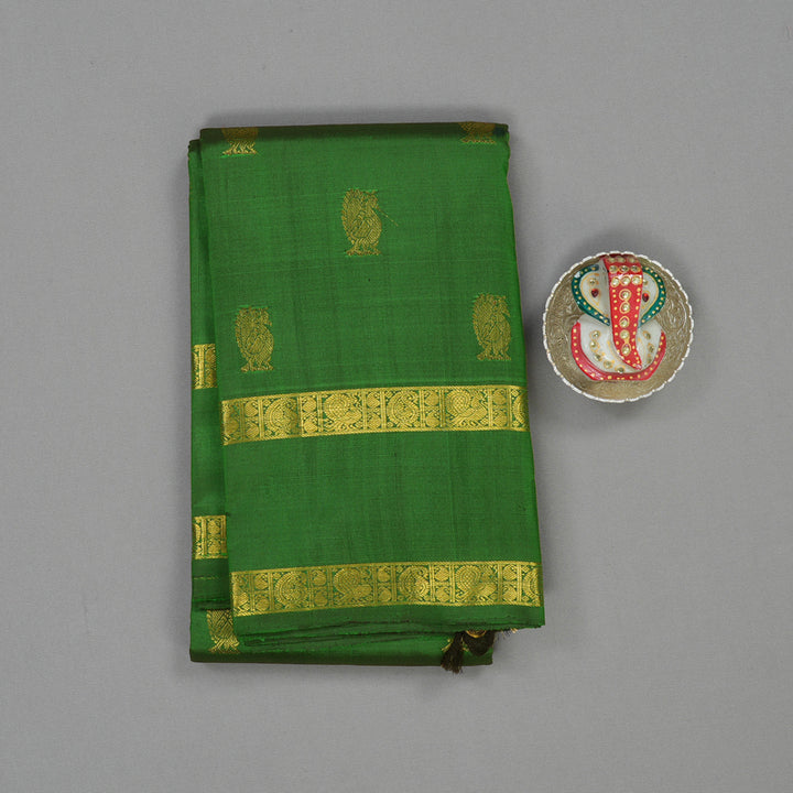 Hayagrivas Handloom Green Kanjivaram Silk Saree BBD1384L2-1