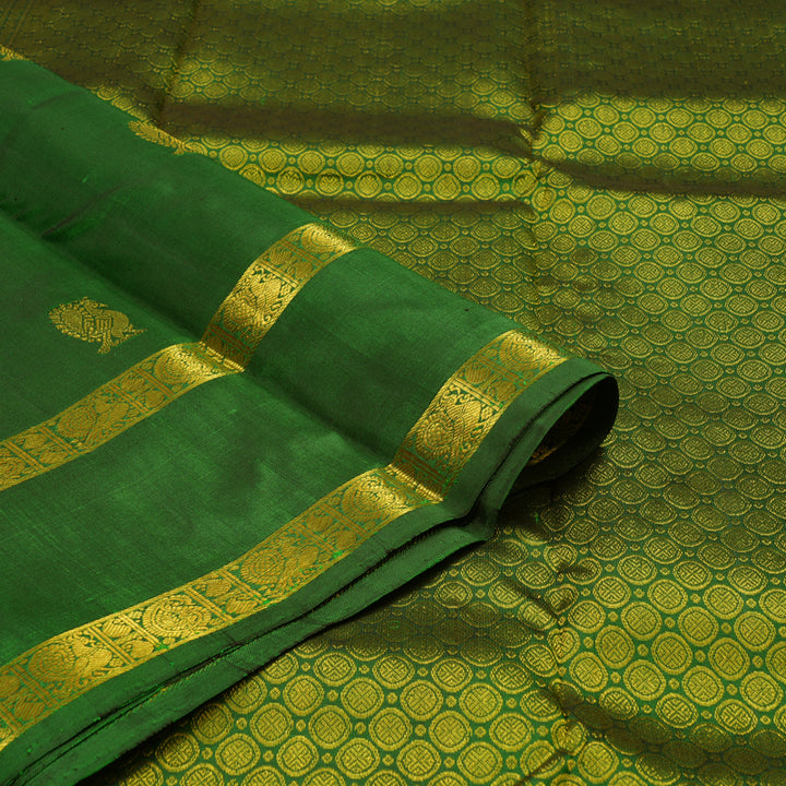 Hayagrivas Handloom Green Kanjivaram Silk Saree BBD1384L2-1