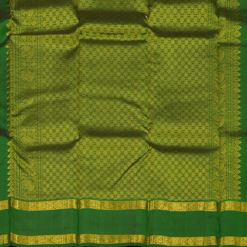 Hayagrivas Handloom Green Kanjivaram Silk Saree BBD1384L2-1