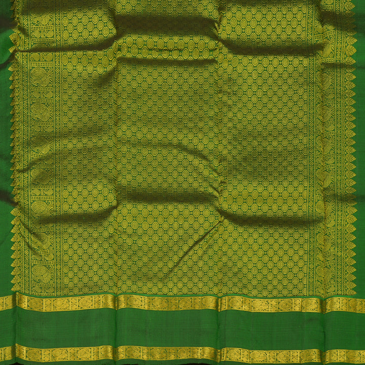 Hayagrivas Handloom Green Kanjivaram Silk Saree BBD1384L2-1