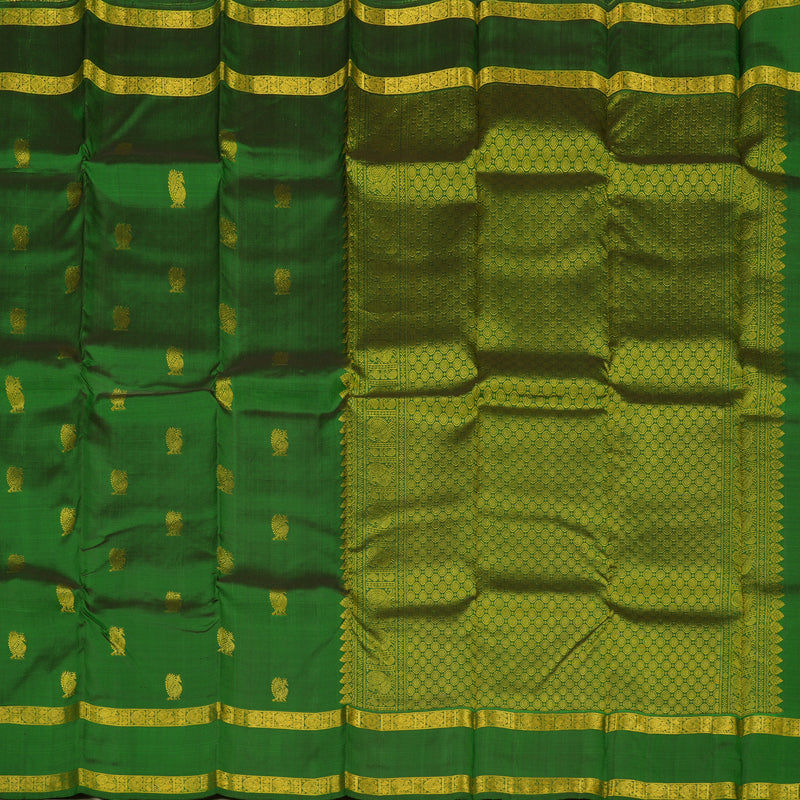 Hayagrivas Handloom Green Kanjivaram Silk Saree BBD1384L2-1